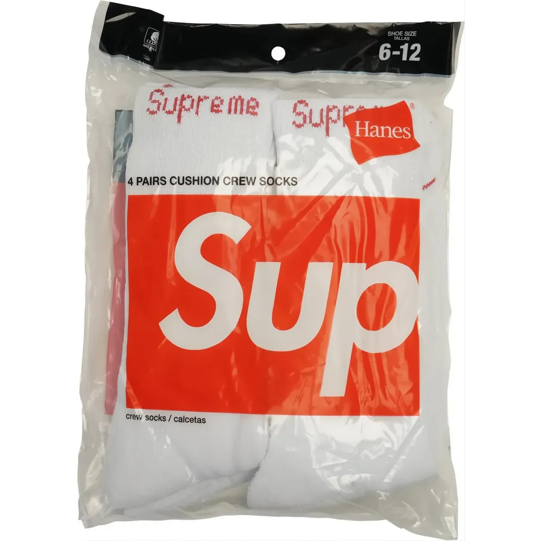 Supreme Hanes Crew Socks Crew Socks (4 Pack) White