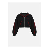 Aelfric Eden Cropped Contrast Stripe Zip Up Hoodie