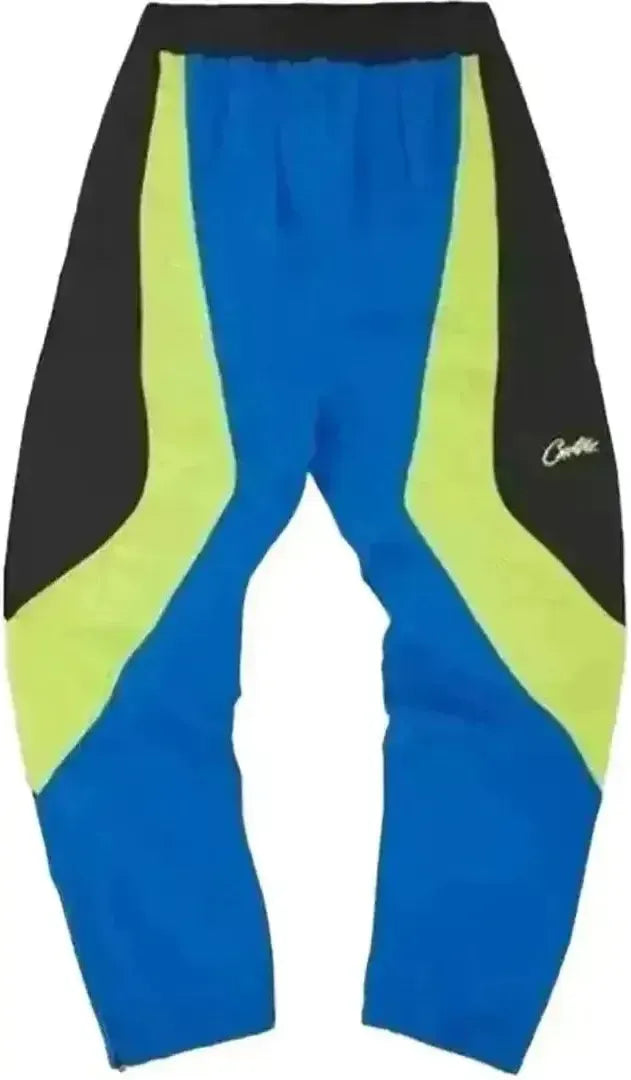 Corteiz Shuku Track Pants Blue Black Neon Green