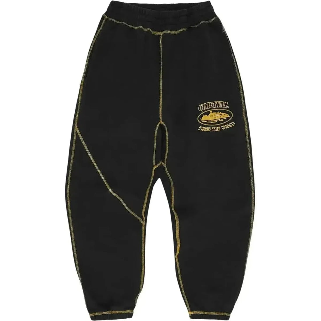 Corteiz Alcatraz Contrast Sweatpants Black/Yellow