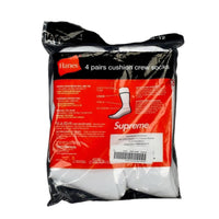 Supreme Hanes Crew Socks (4 Pack) White