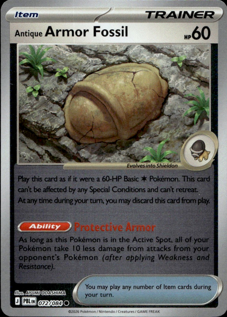 Antique Armor Fossil | Near Mint / English / Reverse Holofoil