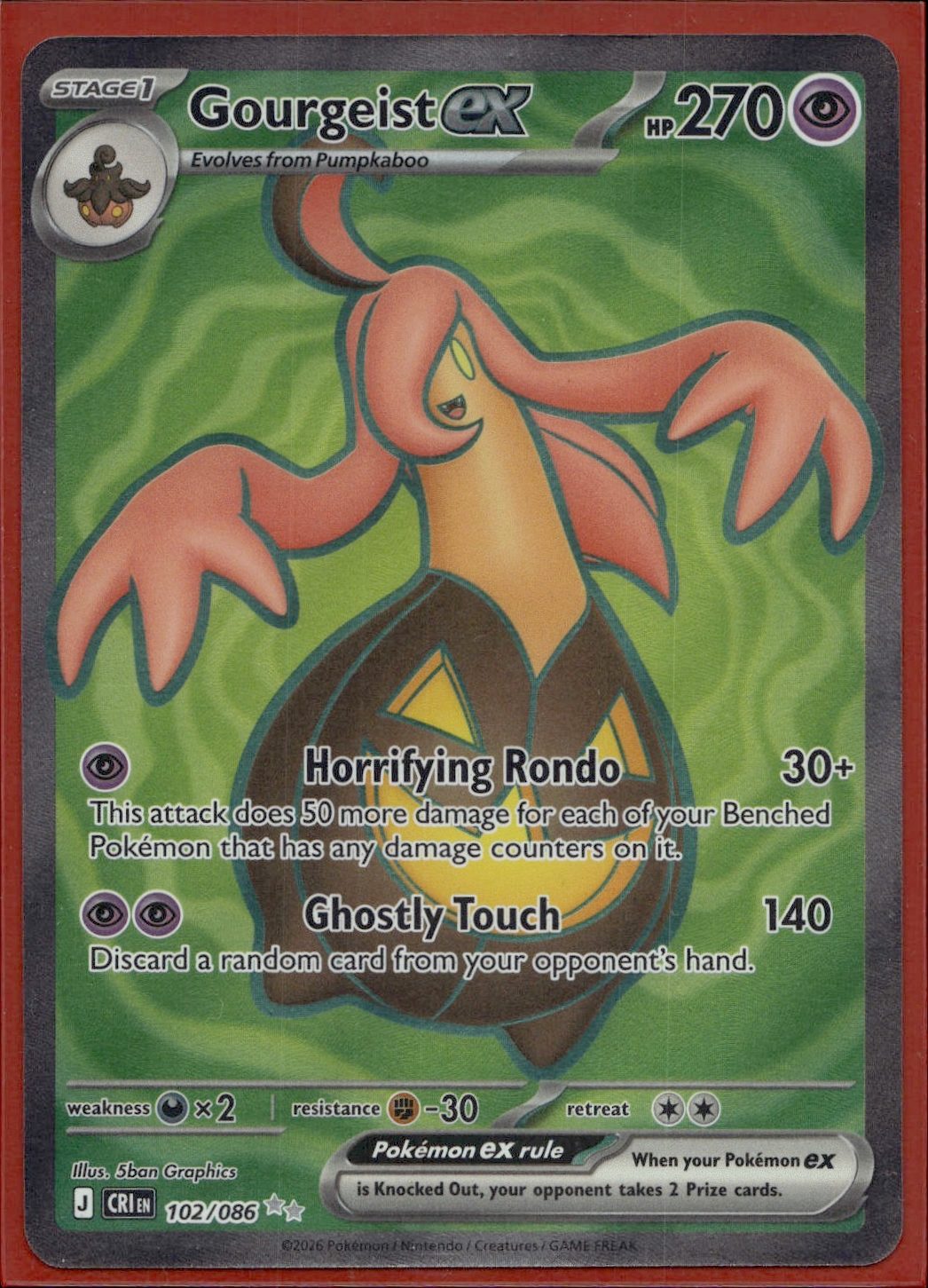 Gourgeist ex - 102/086 | Near Mint / English / Holofoil