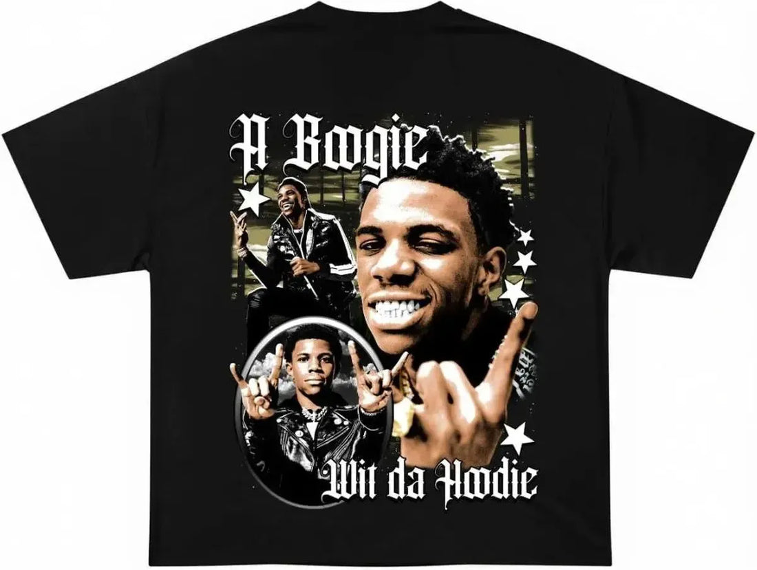 A BOOGIE WIT A HOODIE BOOTLEG BLACK TSHIRT