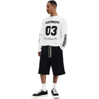 sumwon oversized baggy shorts black