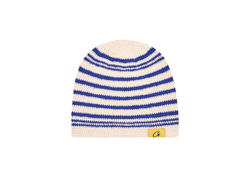 Corteiz Crochet Beanie Striped Blue