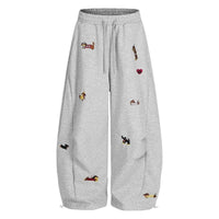 Aelfric Eden Embroidery Dog Baggy Barrel Sweatpants