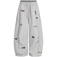 Aelfric Eden Embroidery Dog Baggy Barrel Sweatpants