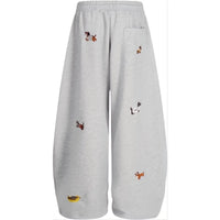 Aelfric Eden Embroidery Dog Baggy Barrel Sweatpants