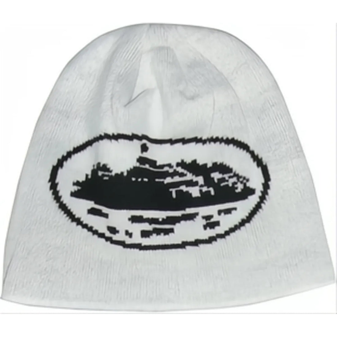 Corteiz Alcatraz Beanie White