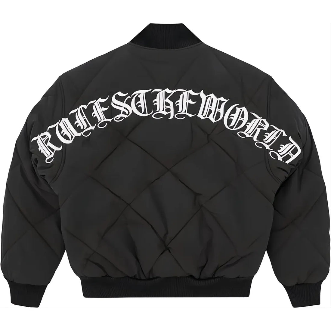 Corteiz Olde English Quilted Bomber Jacket Black