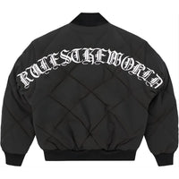 Corteiz Olde English Quilted Bomber Jacket Black