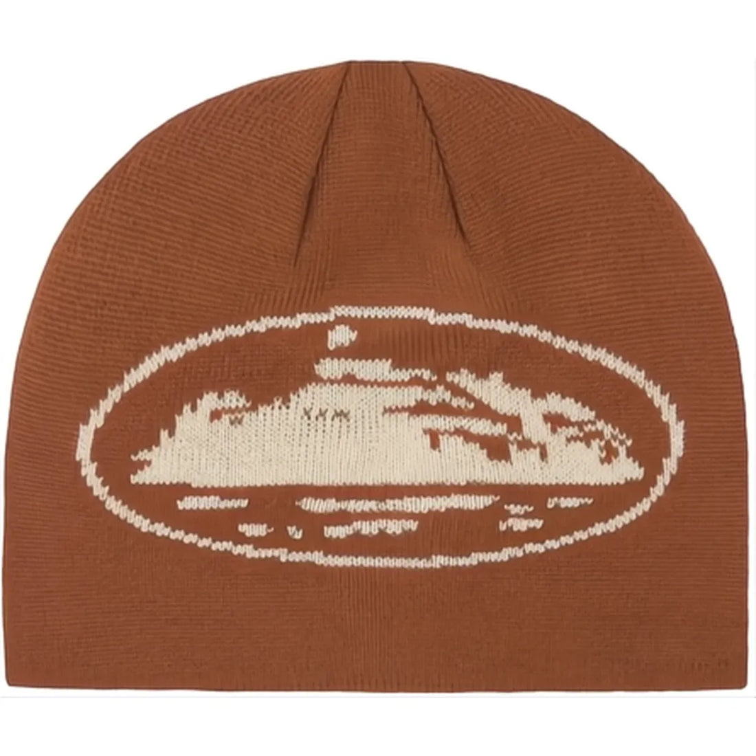 Corteiz Alcatraz Skully Beanie Brown