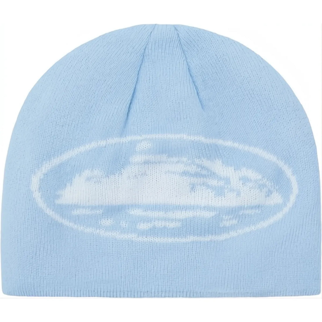 Corteiz Alcatraz Skully Beanie Baby Blue