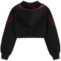 Aelfric Eden Cropped Contrast Stripe Zip Up Hoodie